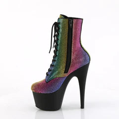 Rhinestone platform ankle boot Rainbow