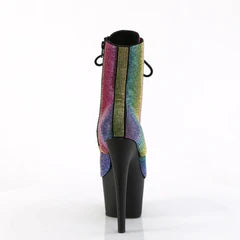 Rhinestone platform ankle boot Rainbow