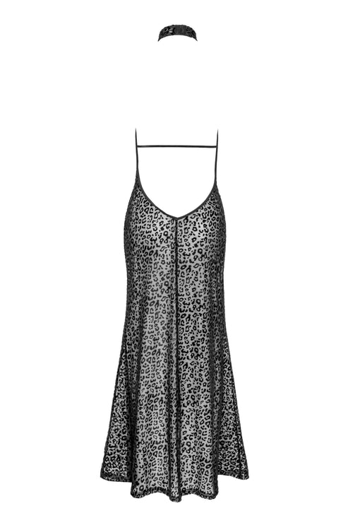 Langes Kleid Leo-Samtprint