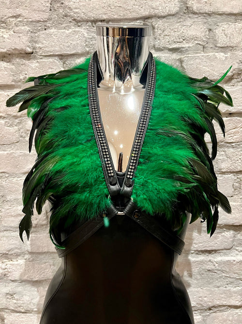 Feder Harness mit Strass