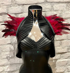 Feder Bolero mit Strass