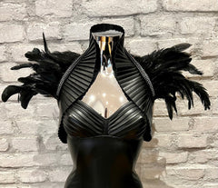 Feder Bolero mit Strass