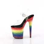 PVC platform sandal rainbow