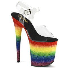 PVC platform sandal rainbow
