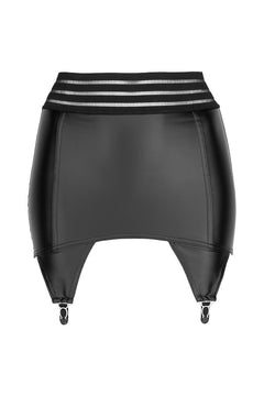 Wetlook garter belt skirt