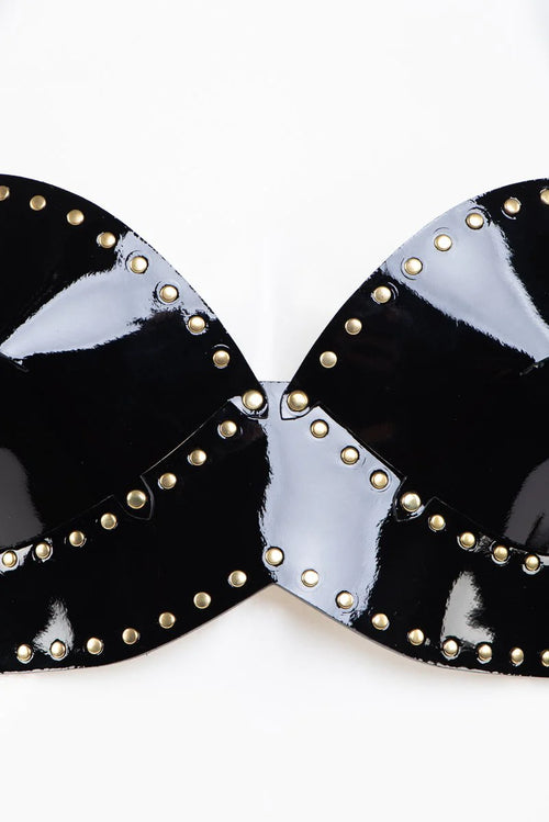 Patent Leather Harness Bra