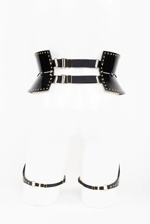 Lackleder Beinharness