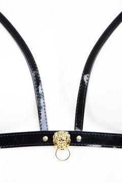 Patent Leather Harness Bra