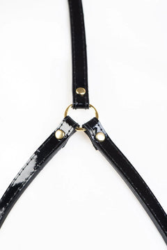 Patent Leather Harness Bra