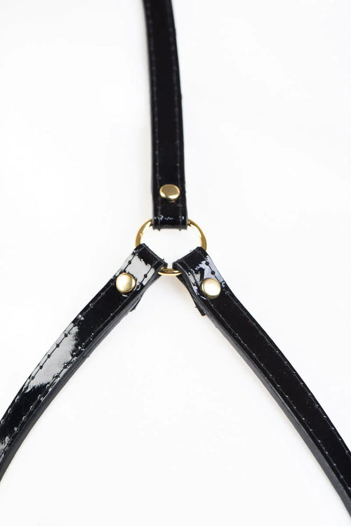 Patent Leather Harness Bra