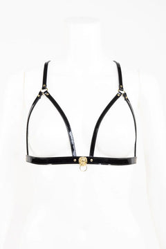 Patent Leather Harness Bra