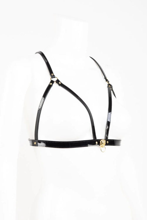 Patent Leather Harness Bra