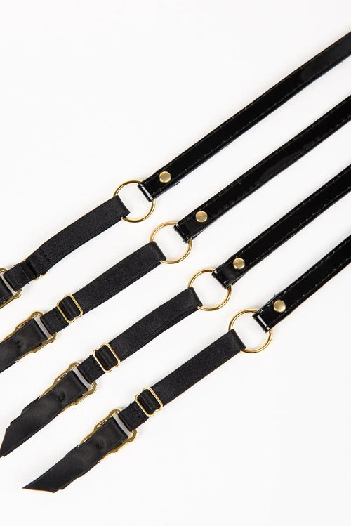 Lackleder Strapsgürtel