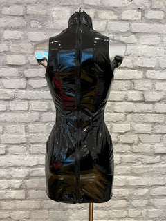 Lack Mini Kleid mit Tropfenausschnitt