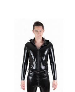 Latex Langarm Shirt mit Kapuze