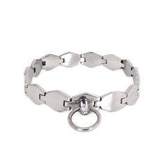 Stainless steel collar with chain links