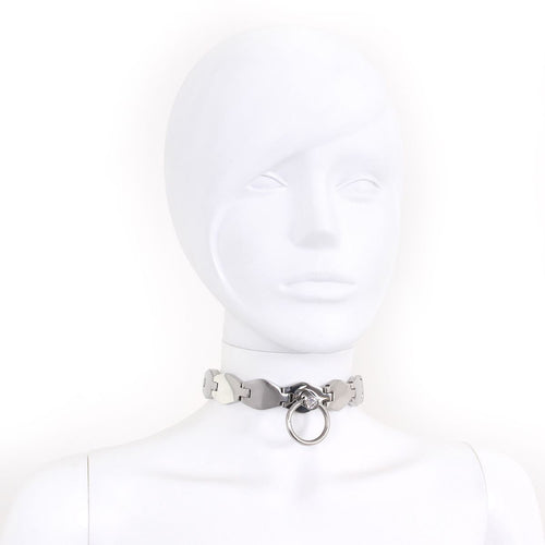 Stainless steel collar with chain links