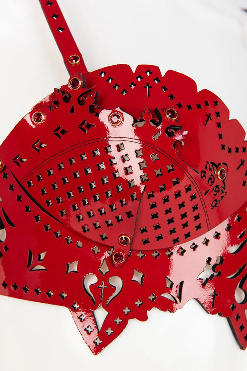 Patent Leather Harness Bra