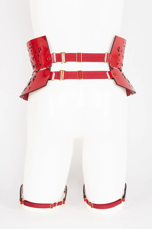 Lackleder Beinharness