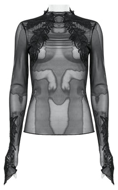 Meshoberteil mit Spitzendetails