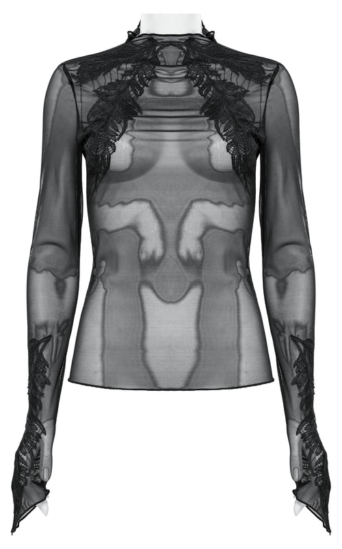 Meshoberteil mit Spitzendetails