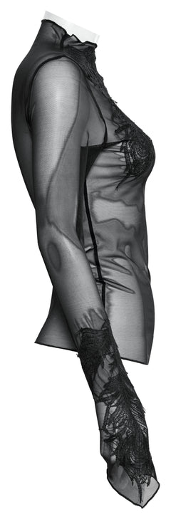 Meshoberteil mit Spitzendetails