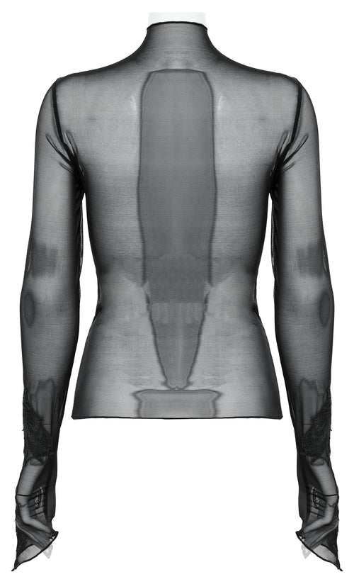 Meshoberteil mit Spitzendetails