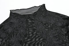 Meshoberteil mit Spitzendetails