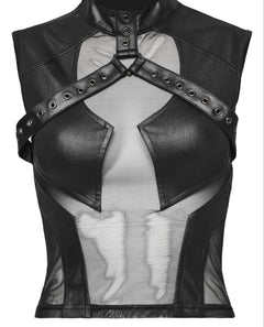 Wetlook Top mit Mesheinsatz