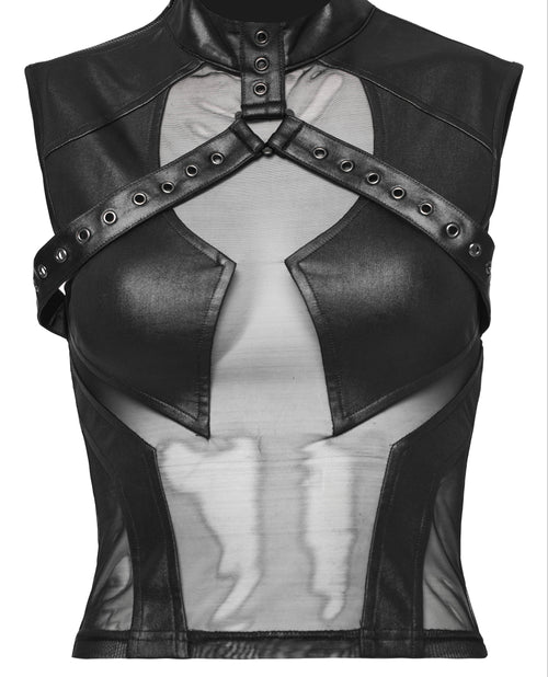 Wetlook Top mit Mesheinsatz