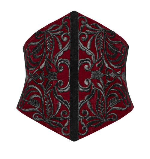 Samt Miedergürtel mit Stickerei