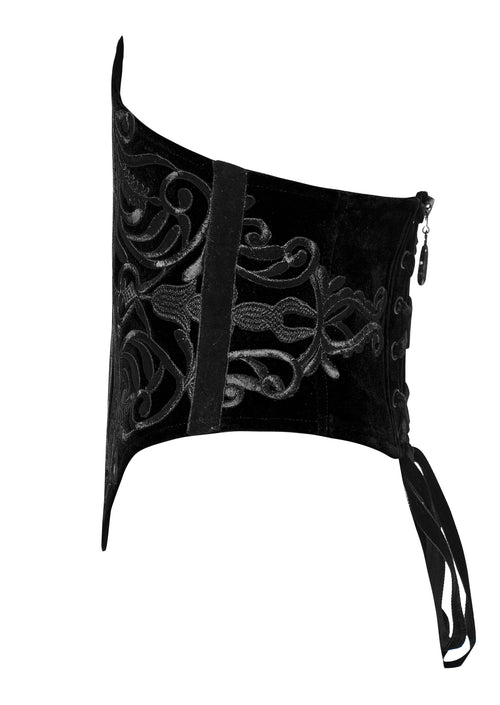 Samt Miedergürtel mit Stickerei