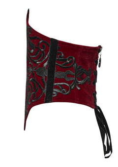 Samt Miedergürtel mit Stickerei