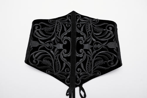 Samt Miedergürtel mit Stickerei