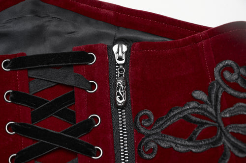 Samt Miedergürtel mit Stickerei