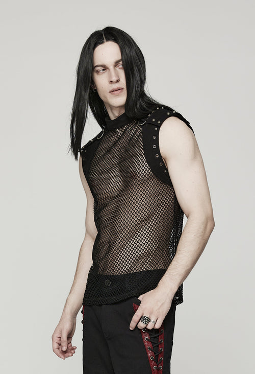Netzshirt mit Nieten