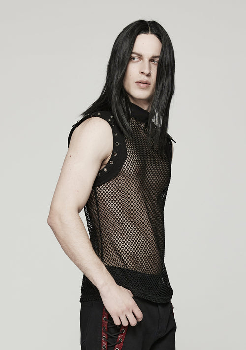 Netzshirt mit Nieten