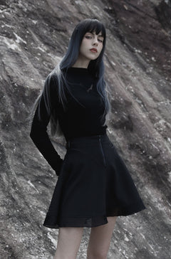 Ausgestellter Rock mit Netz