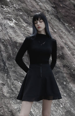 Ausgestellter Rock mit Netz