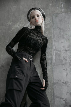 Meshoberteil mit Samtdruck