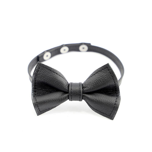 Leather bow tie