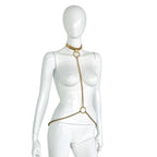 Leder Ketten Harness Gold