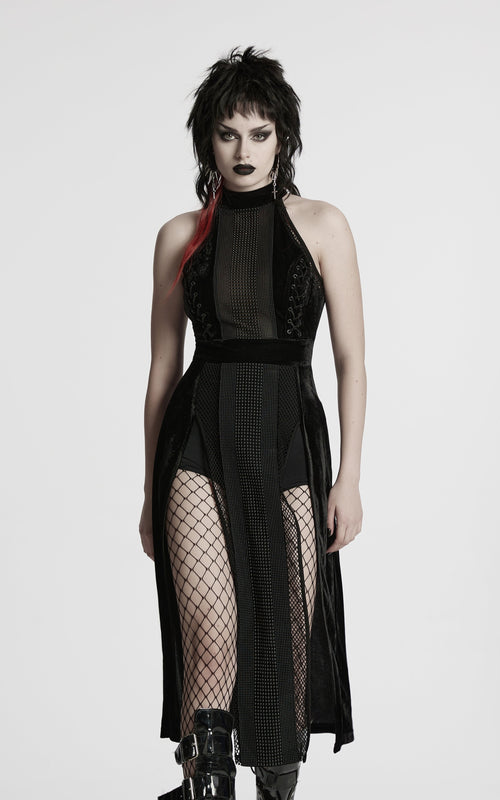 Meshkleid mit Beinausschnitt