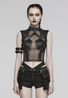 Wetlook Top mit Mesheinsatz