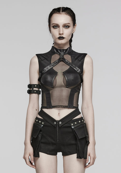 Wetlook Top mit Mesheinsatz