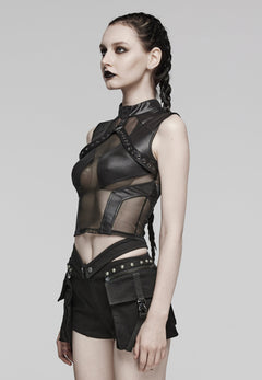 Wetlook Top mit Mesheinsatz