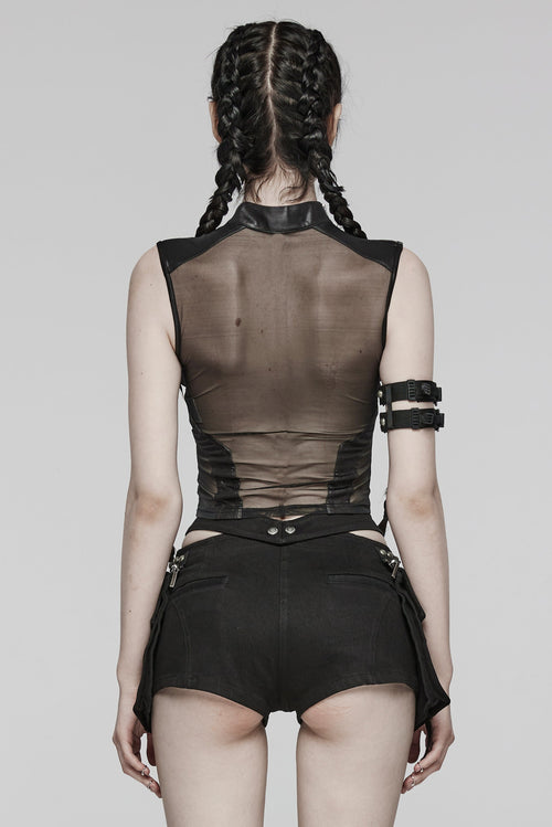 Wetlook Top mit Mesheinsatz