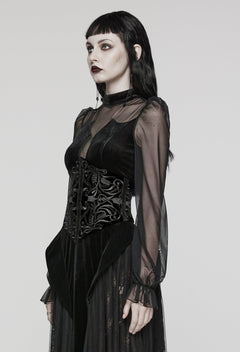 Samt Miedergürtel mit Stickerei