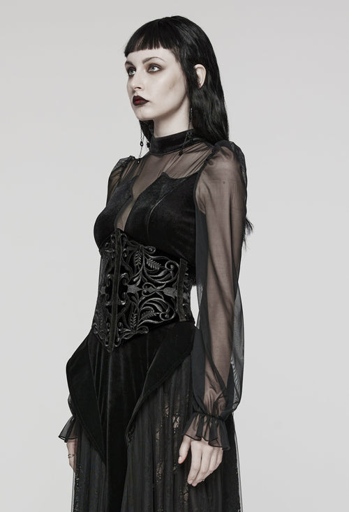 Samt Miedergürtel mit Stickerei