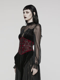 Samt Miedergürtel mit Stickerei